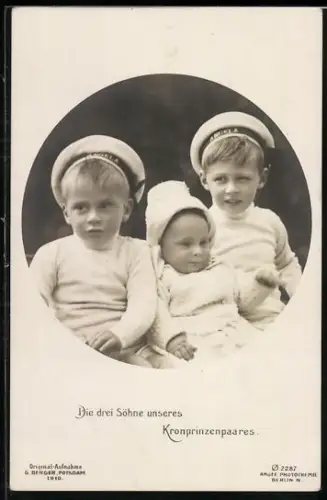 AK Drei Söhne des Kronprinzenpaares, Kinderbild