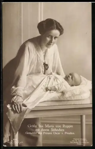 AK Prinzessin Oskar von Preussen mit ihrem Söhnchen