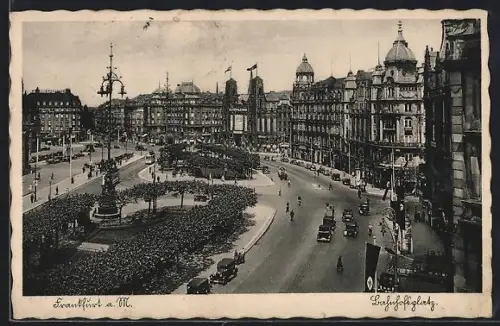 AK Frankfurt a. M., Bahnhofsplatz mit n aus der Vogelschau