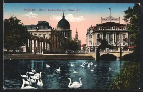 AK Potsdam, Königl. Stadtschloss und Palast-Hotel