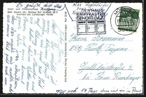 AK Alvern /Soltau, Gasthaus und Pension Heidekrug, Innenansichten