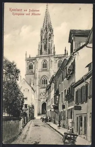 AK Konstanz am Bodensee, Katzgasse und Münster