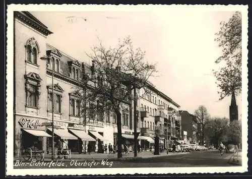 AK Berlin-Lichterfelde, Oberhofer Weg mit Geschäften