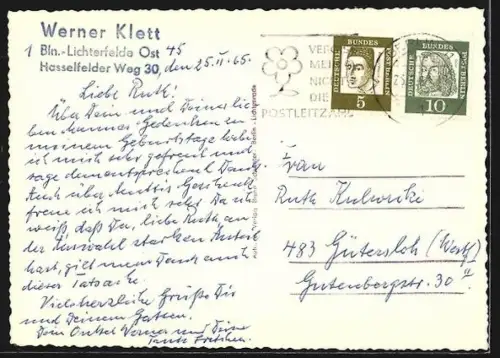 AK Berlin-Lichterfelde, Oberhofer Weg mit Geschäften