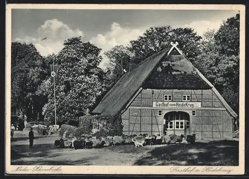 AK Niederhaverbeck, Gasthof zum Heidekrug, Inh. W. Menke, 
