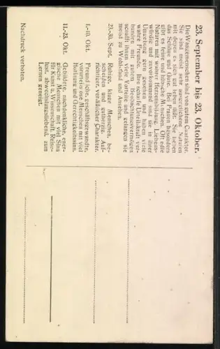 AK Sternzeichenkarte Die Waage Menschen, Waage mit Sternen