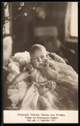 AK Prinzessin Victoria Marina von Preussen, geb. in Kiel am 11.9.1917