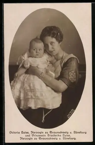 AK Victoria Louise Herzogin von Braunschweig & Lüneburg & Prinzessin Friederike Luise