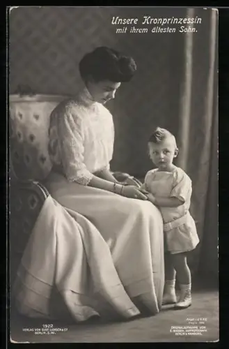 AK Unsere Kronprinzessin mit ihrem ältesten Sohn, Kronprinzessin Cecilie mit ihrem Sohn Prinz Wilhelm von Preussen