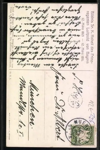 Künstler-AK Bildnis Sr. K. Hoheit des Prinzregenten Luitpold von Bayern