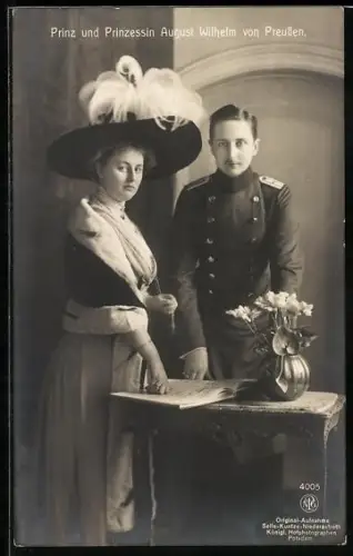 AK Prinz und Prinzessin August Wilhelm von Preussen