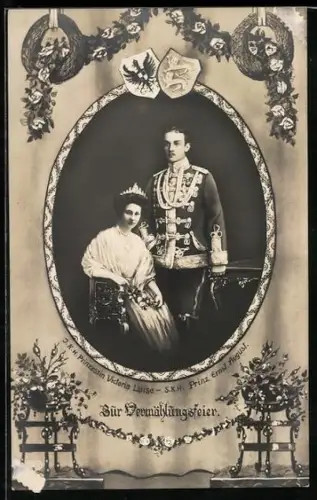AK Prinzessin Viktoria Luise und Prinz Ernst August von Braunschweig