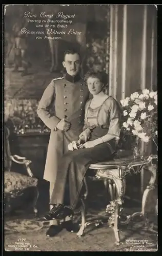 AK Prinzessin Victoria Louise von Preussen mit Prinz Ernst August Herzog zu Braunschweig