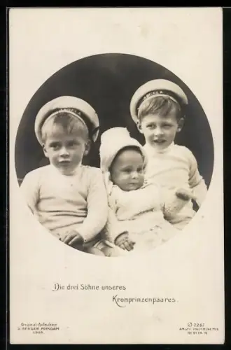 AK Drei Söhne des Kronprinzenpaares, Kinderbild