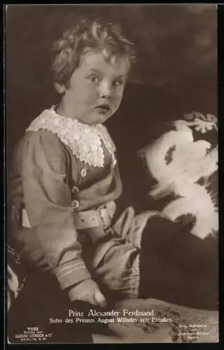 AK Prinz Alexander Ferdinand von Preussen, Sohn des Prinzen August Wilhelm von Preussen im Rüschenkostüm