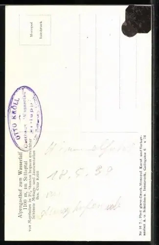 AK Mayrhofen /Tirol, Alpengasthof zum Wasserfall im Stilluptal