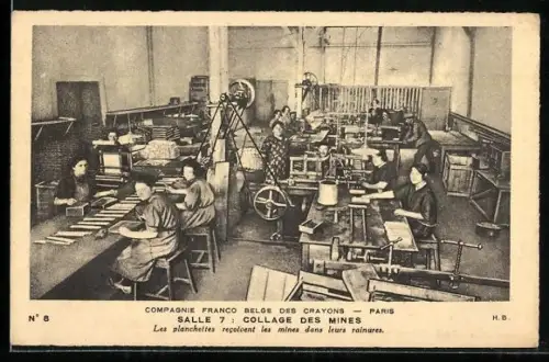 AK Paris, Compagnie Franco Belge des Crayons, Collage des Mines, Salle 7