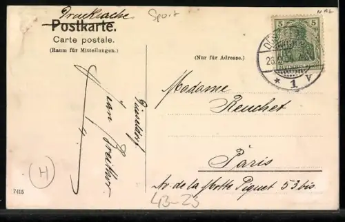 AK Düsseldorf, Düsseldorfer Radschläger auf der Strasse