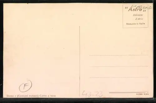 Künstler-AK Roma-Mann auf einem Weinkarren