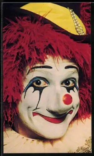 AK Clown Richard Mann im Kostüm, Ringling Bros. and Barnum & Bailey Circus