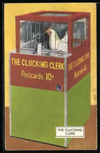 AK Hot Springs, AR, The Clucking Clerk, Postcards 10c