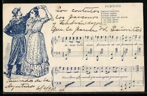 AK Paar beim Pericón-Tanz