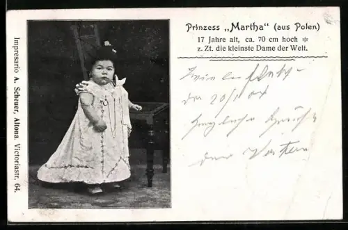 AK Prinzess Martha aus Polen, Liliputaner