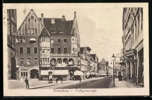 AK Wittenberg / Elbe, Blick in die Collegienstrasse