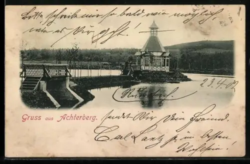 AK Achterberg / Dorfmark, See-Pavillon am Kurheim