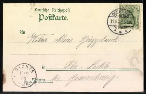 AK Achterberg /Lüneburger Heide, Wasserpartie und Anwesen