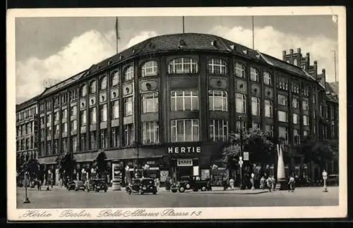 AK Berlin-Kreuzberg, Hertie Waren-und Kaufhaus G.m.b.H., Belle-Alliance-Strasse 1-3