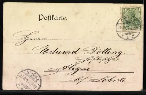 AK Ahlden a. Aller, Eingang z. Schloss, Portrait Sophie Dorothee Prinzessin von Ahlden