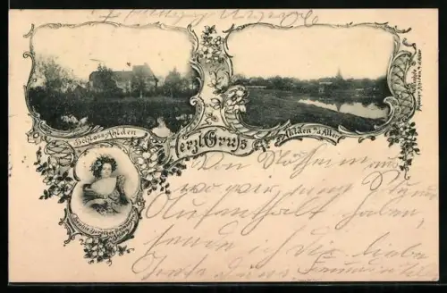 AK Ahlden /Aller, Mit Schloss Ahlden und Sophie Dorothée, Prinzessin Ahlden