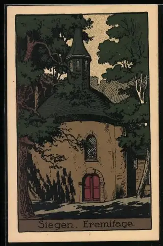 Steindruck-AK Siegen, Ansicht der Eremitage