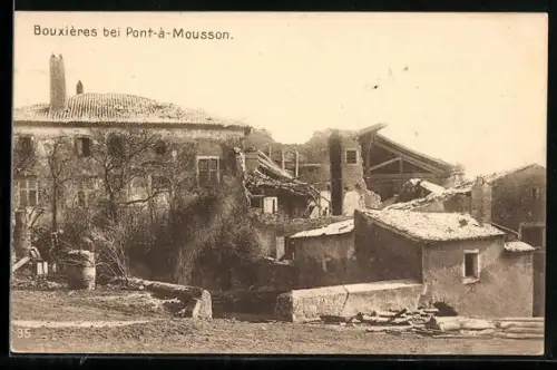 AK Bouxieres, zerstörtes Haus