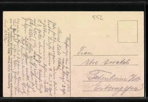 AK Rembercourt, Ortsansicht mit König-Wilhelm-Brücke u. Kirche