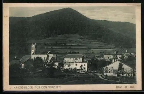 AK Raon-les-Leau, Ortsansicht, Kriegsbilder aus den Vogesen