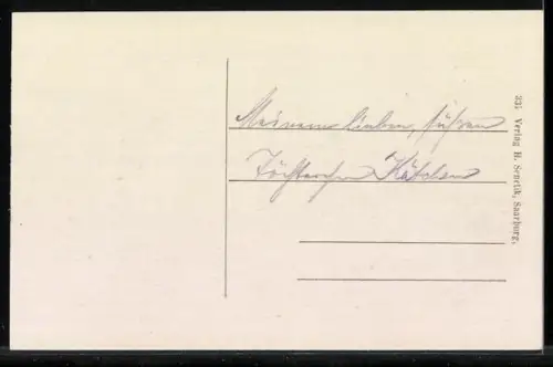 AK Parux, Kriegsruinen und Brunnen