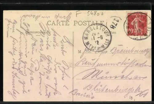 AK Mars-la-Tour, Monument allemand inauguré le 19 Aout 1909, Attaque du 1er Reg. des Dragons de la Garde 1870