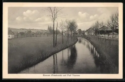 AK Blamont, Fluss Vezouse und Ortspanorama