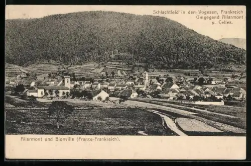 AK Allarmont, Allarmont und Bionville aus der Vogelschau
