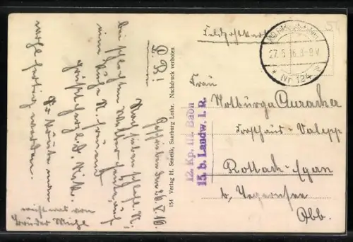 AK Amenoncourt, Soldaten vor einer Hausruine