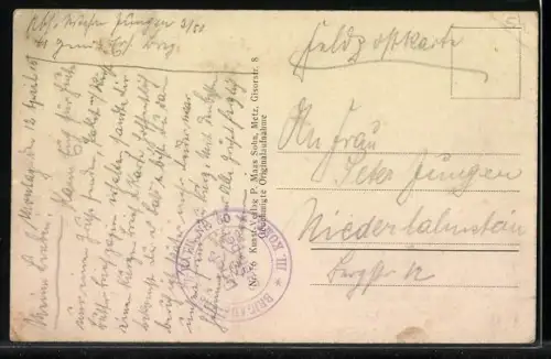 AK Thiaucourt, Blick zur zerstörten Brücke