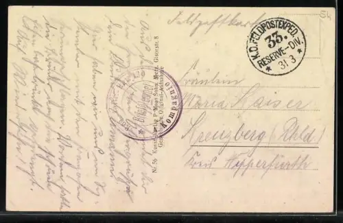 AK Thiaucourt, Blick zur zerstörten Brücke