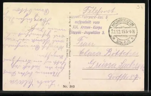 AK Pannes b. Essey, Weltkrieg 1914-15, Uferpartie mit Kirche