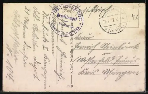 AK Longwy-Haut, Westlicher Kriegsschauplatz, Ortspartie in Trümmern