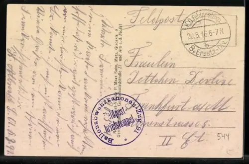 AK Thiaucourt, Blick zur zerstörten Brücke