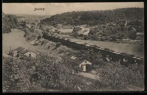 AK Jaulny, Ortsansicht aus der Vogelschau