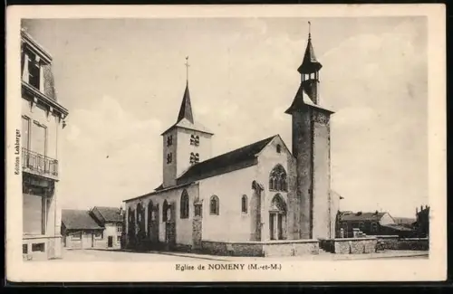 AK Nomeny /M.-et-M., Église de Nomeny avec son clocher distinctif
