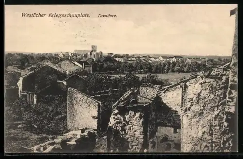AK Domêvre, vue générale, ruines